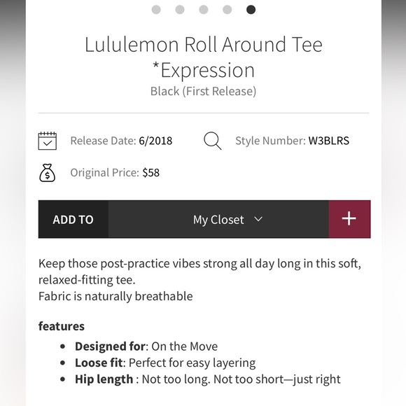 Lululemon Roll Around Tee *Expression - Picture 5 of 12